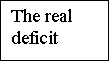 Text Box: The real deficit