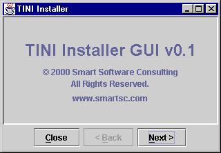 TINI Installer welcome screen
