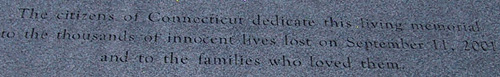 A Connecticut memorial looks out towards Manhattan.