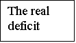 Text Box: The real deficit